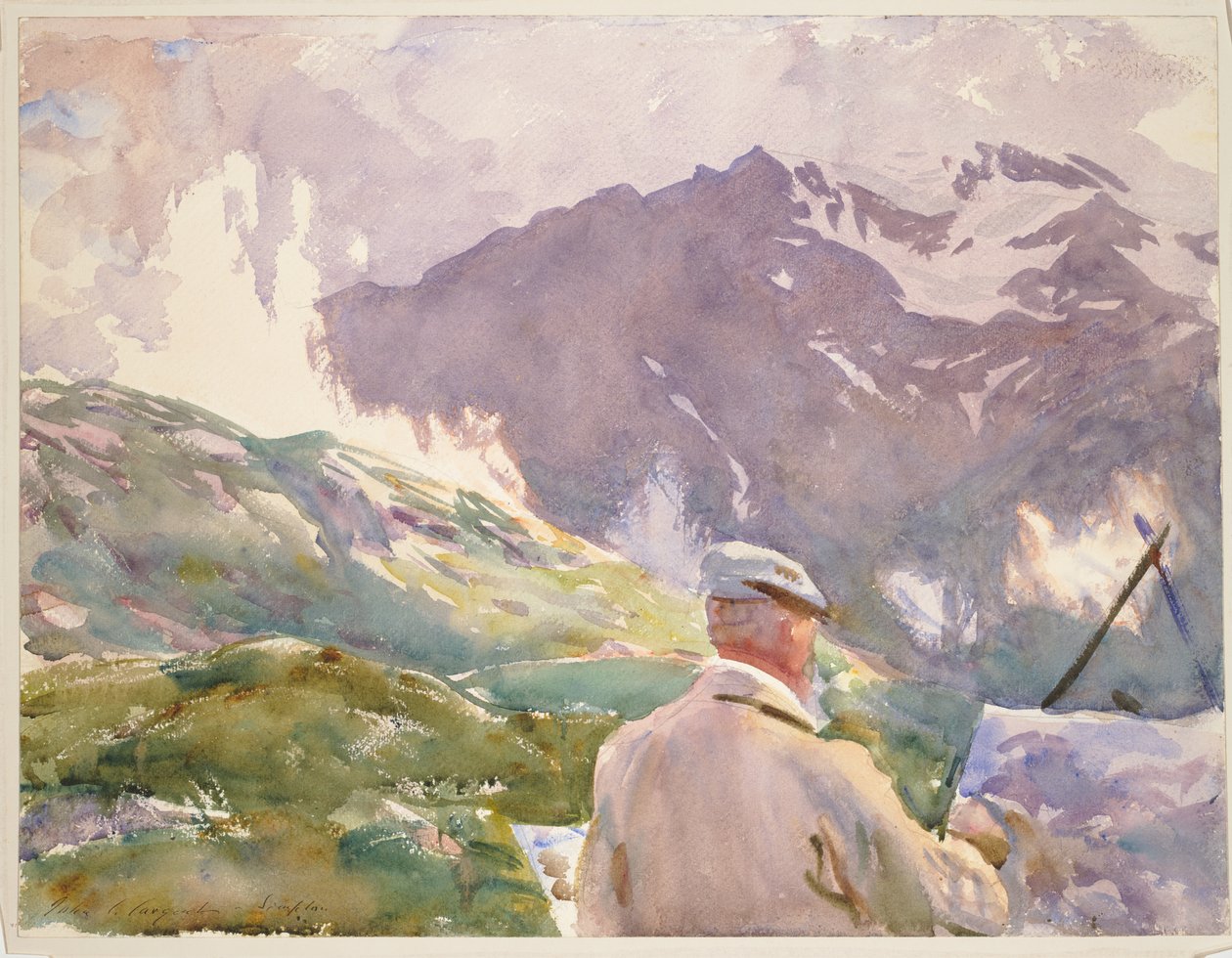 Konstnär i Simplon, ca 1909-11 (akvarell, grafit på papper) av John Singer Sargent