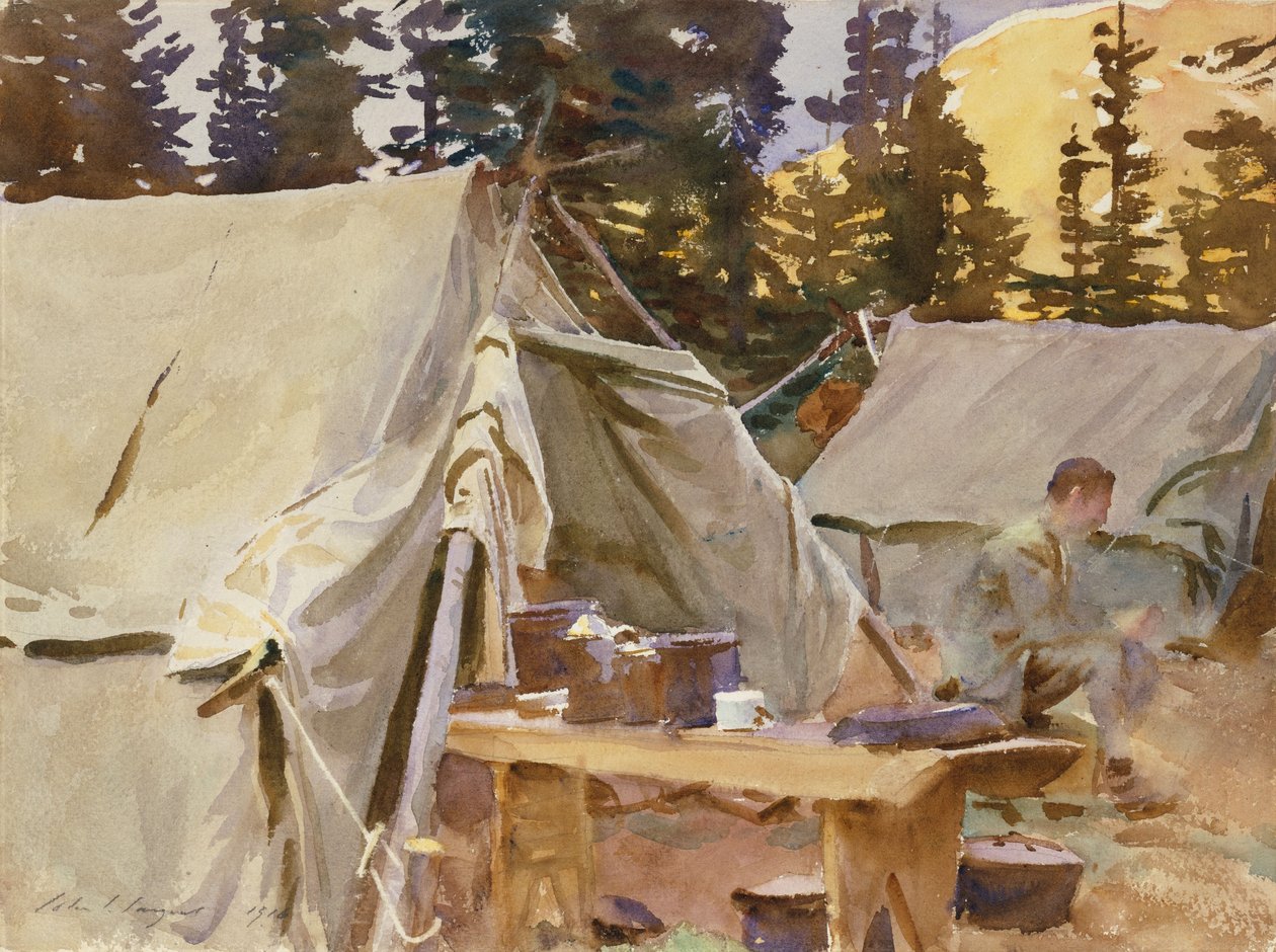 Läger vid sjön O"Hara, 1916 av John Singer Sargent