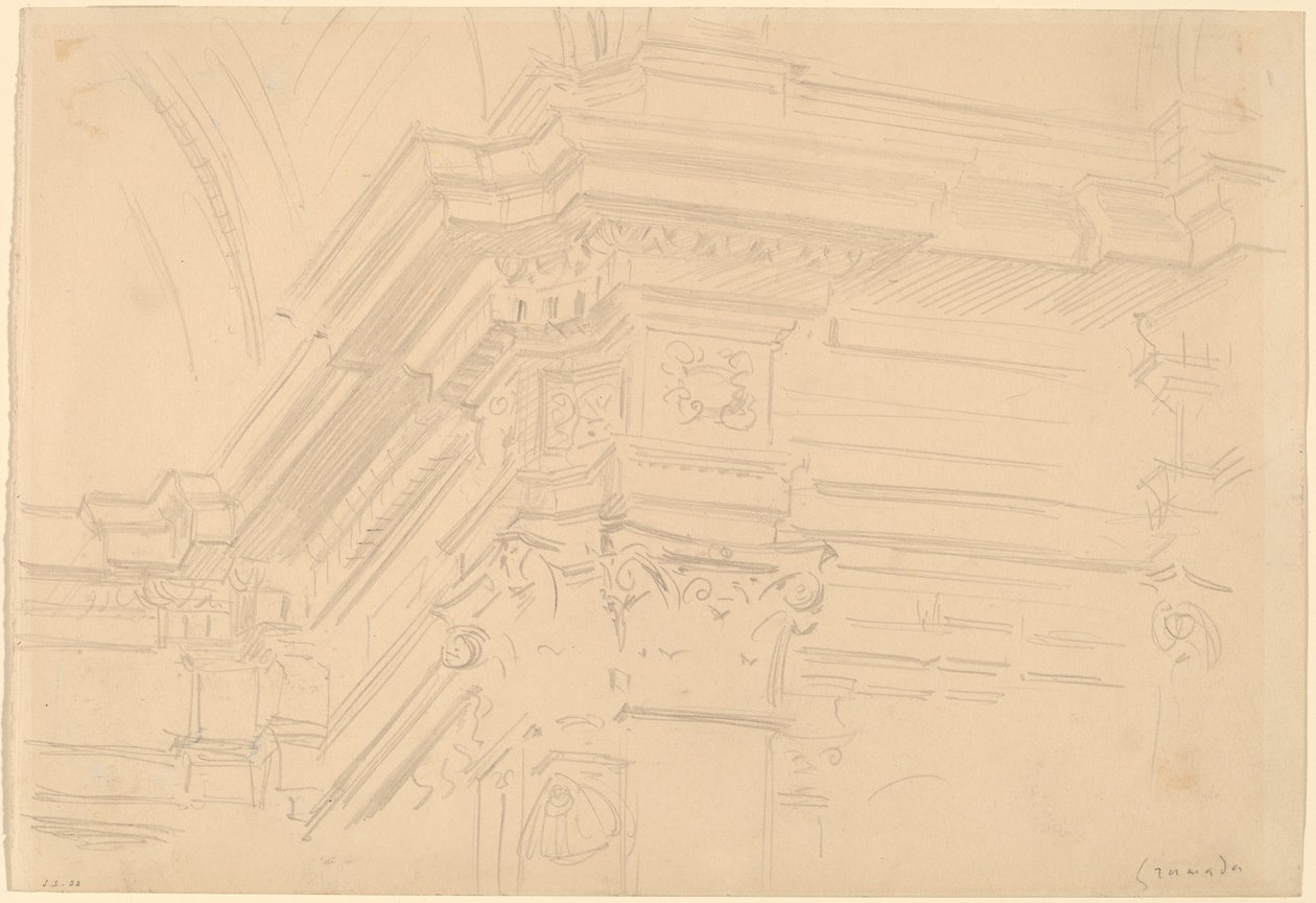 Royal Entablature Chapel, Granada, 1912. av John Singer Sargent