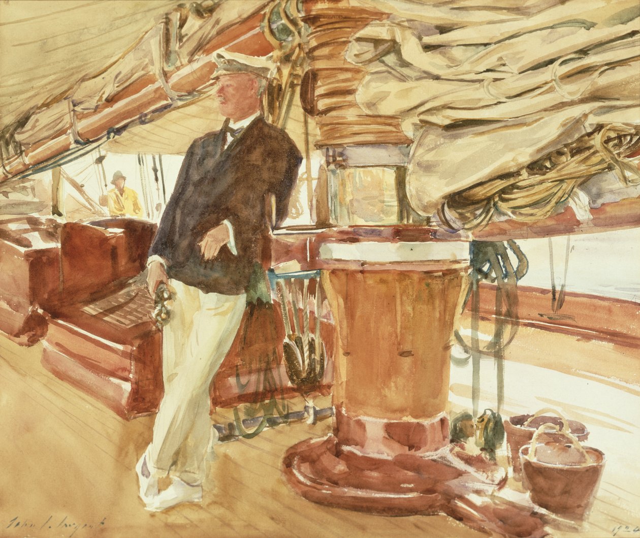 Kapten Herbert M. Sears på däck på skonaren Yacht Constellation av John Singer Sargent
