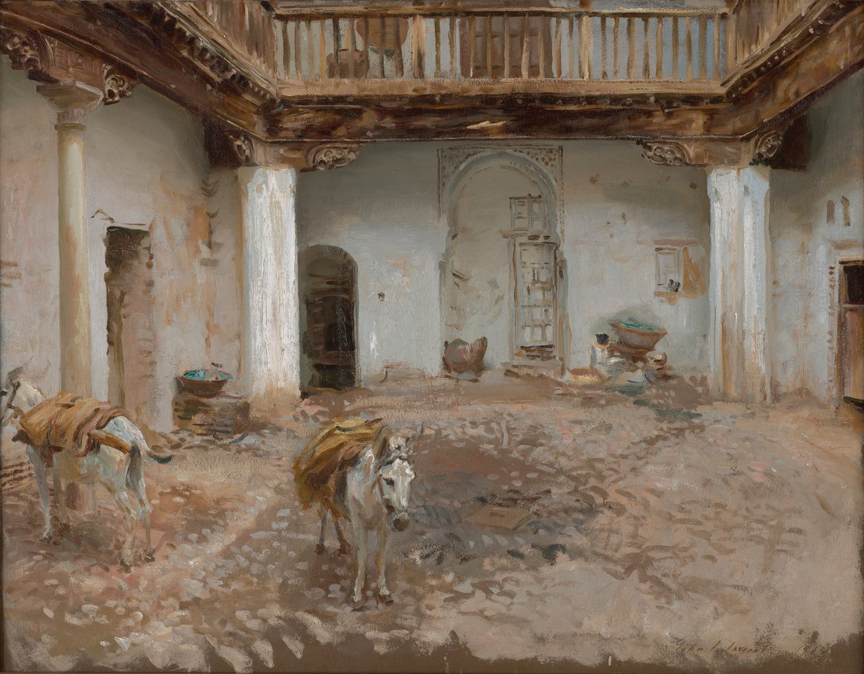 Courtyard, Casa del Chapiz av John Singer Sargent