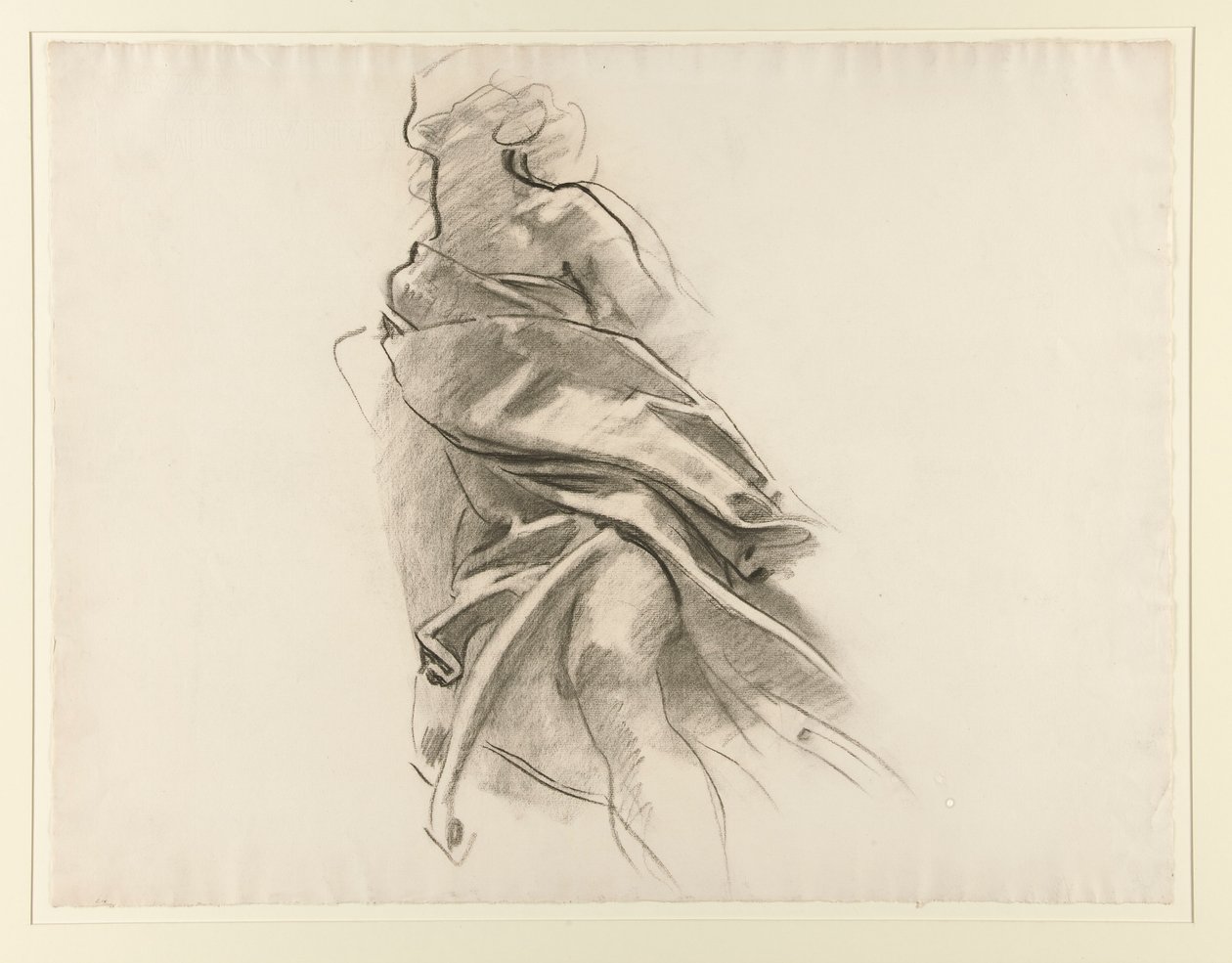 Detalj av draperi [Kritstudie nr. 5,14] av John Singer Sargent