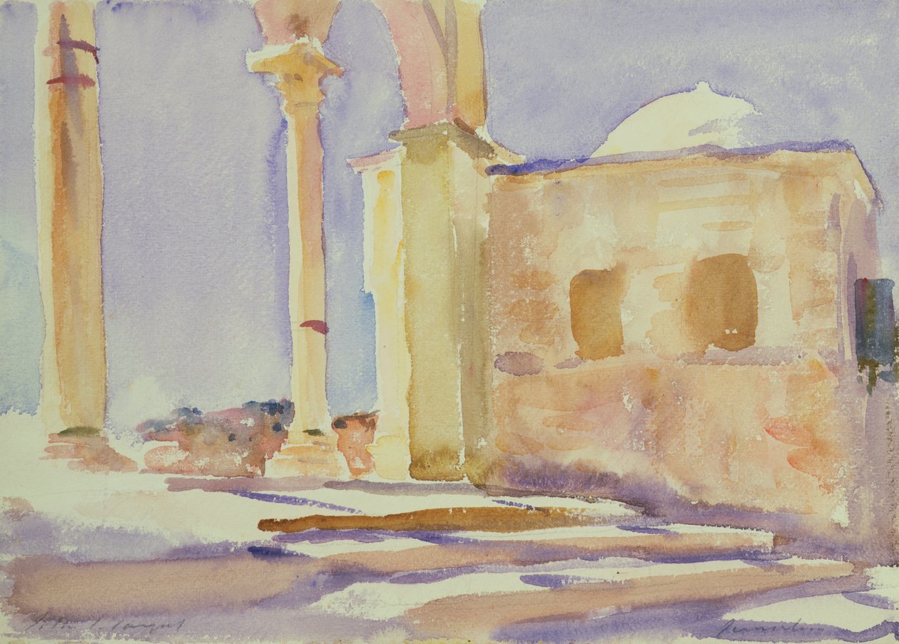 Klippdomen, Jerusalem (wc på papper) av John Singer Sargent