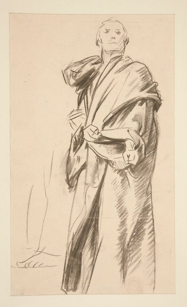 Draperad stående figur av John Singer Sargent
