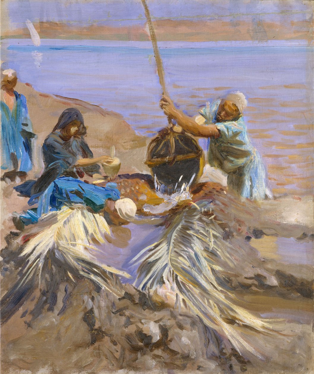 Egyptier som lyfter vatten från Nilen, 1890-91 av John Singer Sargent