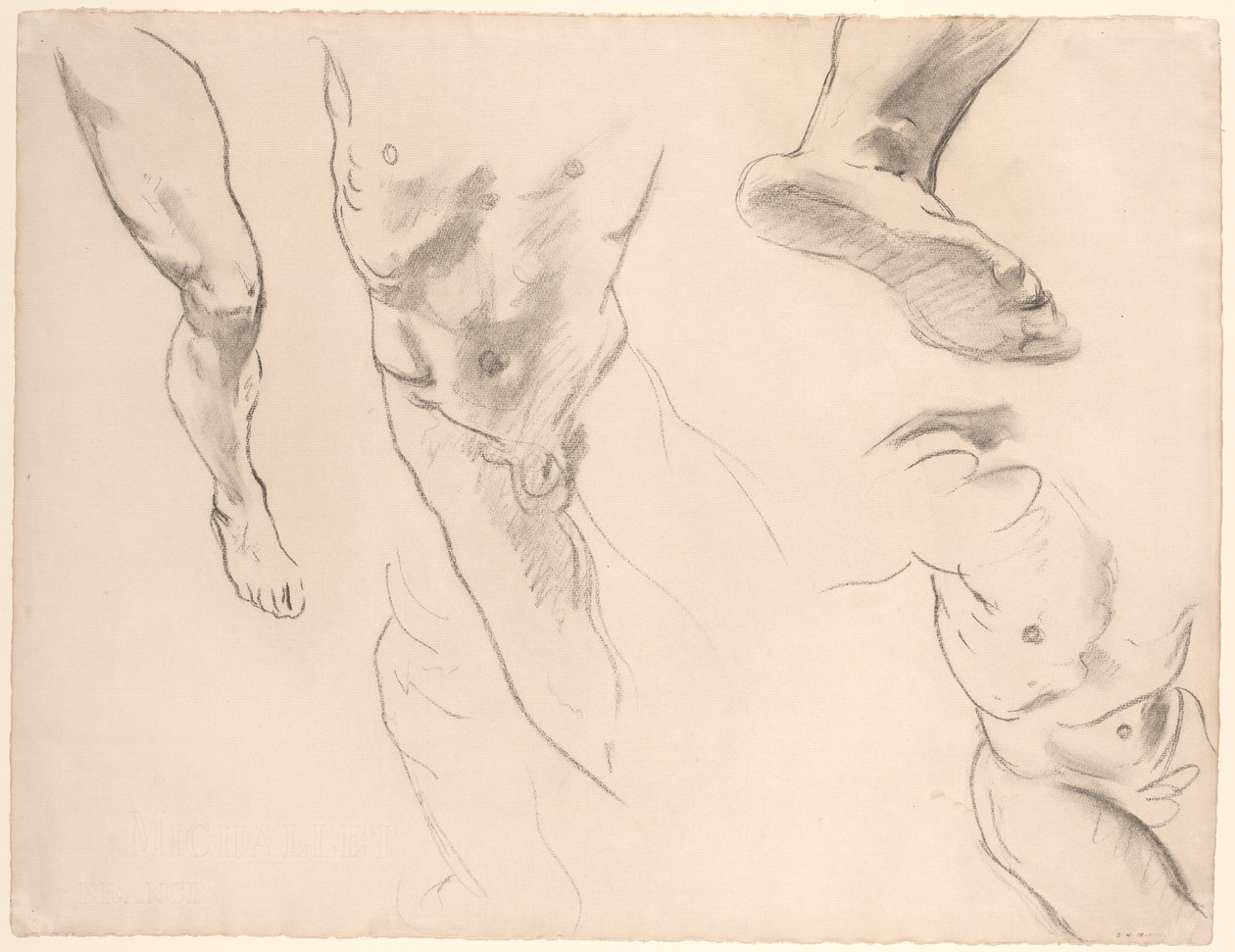 Figurstudier av en naken ungdom av John Singer Sargent
