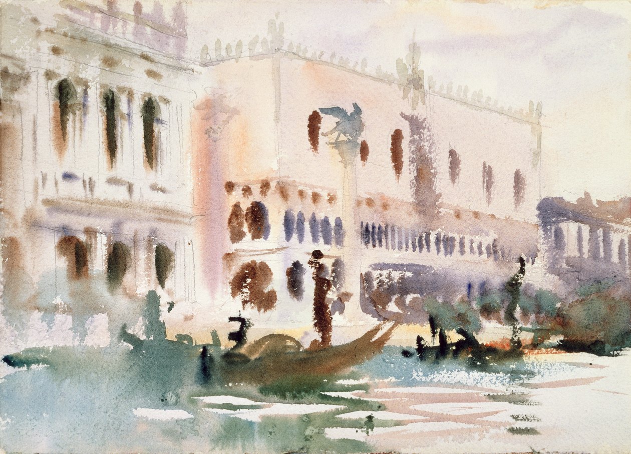 Från Gondolen (wc på papper) av John Singer Sargent