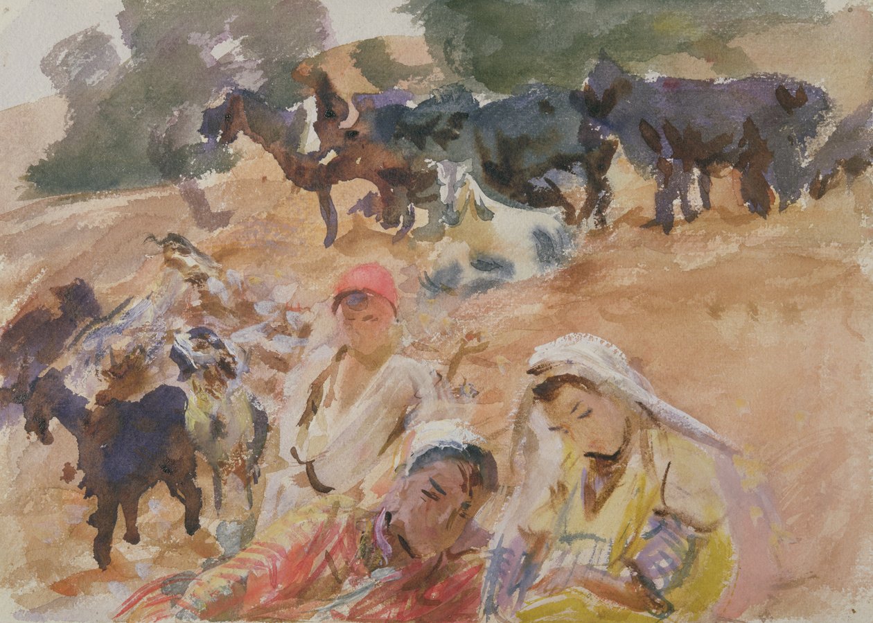 Getherdar (wc på papper) av John Singer Sargent