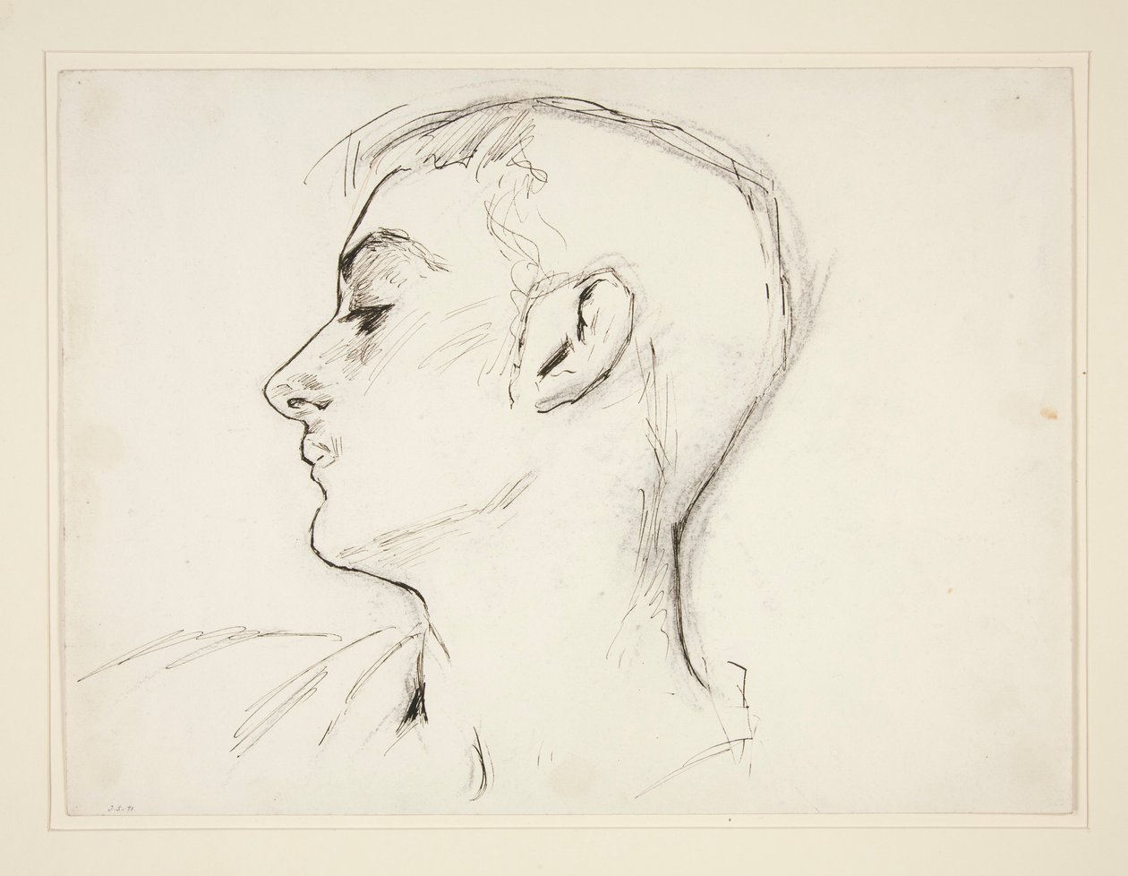 Chef för en ung man i profil av John Singer Sargent
