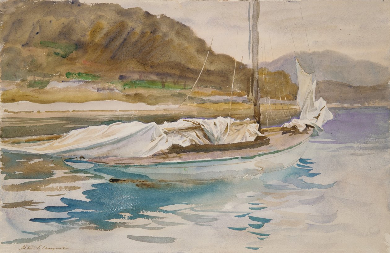 Idle Sails, 1913 (wc och grafit på vitt vävt papper) av John Singer Sargent