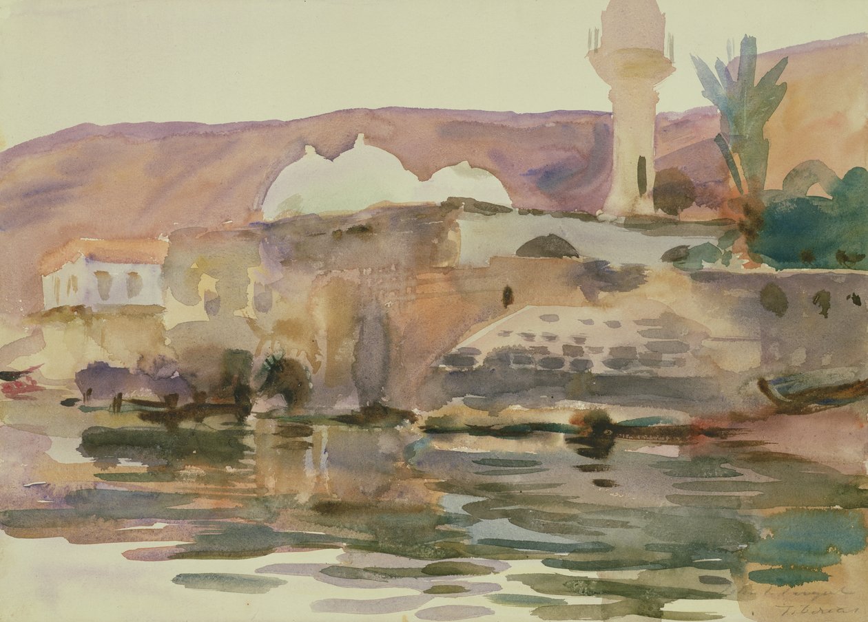 Tiberiasjön (akvarell på papper) av John Singer Sargent