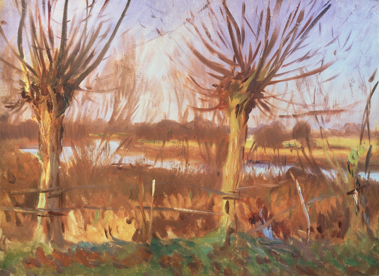 Landskap med träd, Calcot-on-the-Themsen av John Singer Sargent