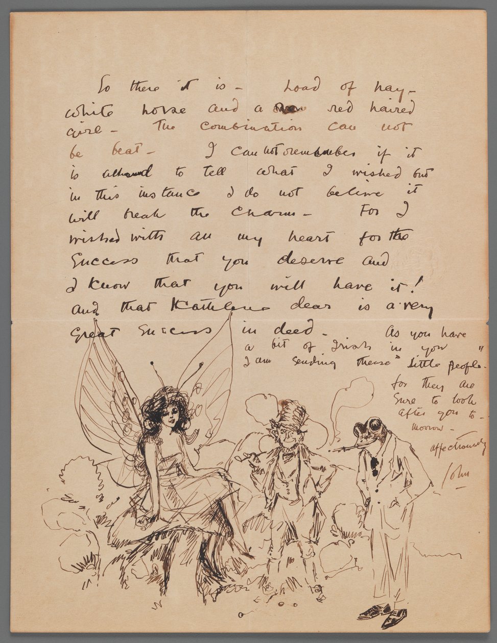 Brev till Kathlene MacDonell (bläck på papper) av John Singer Sargent