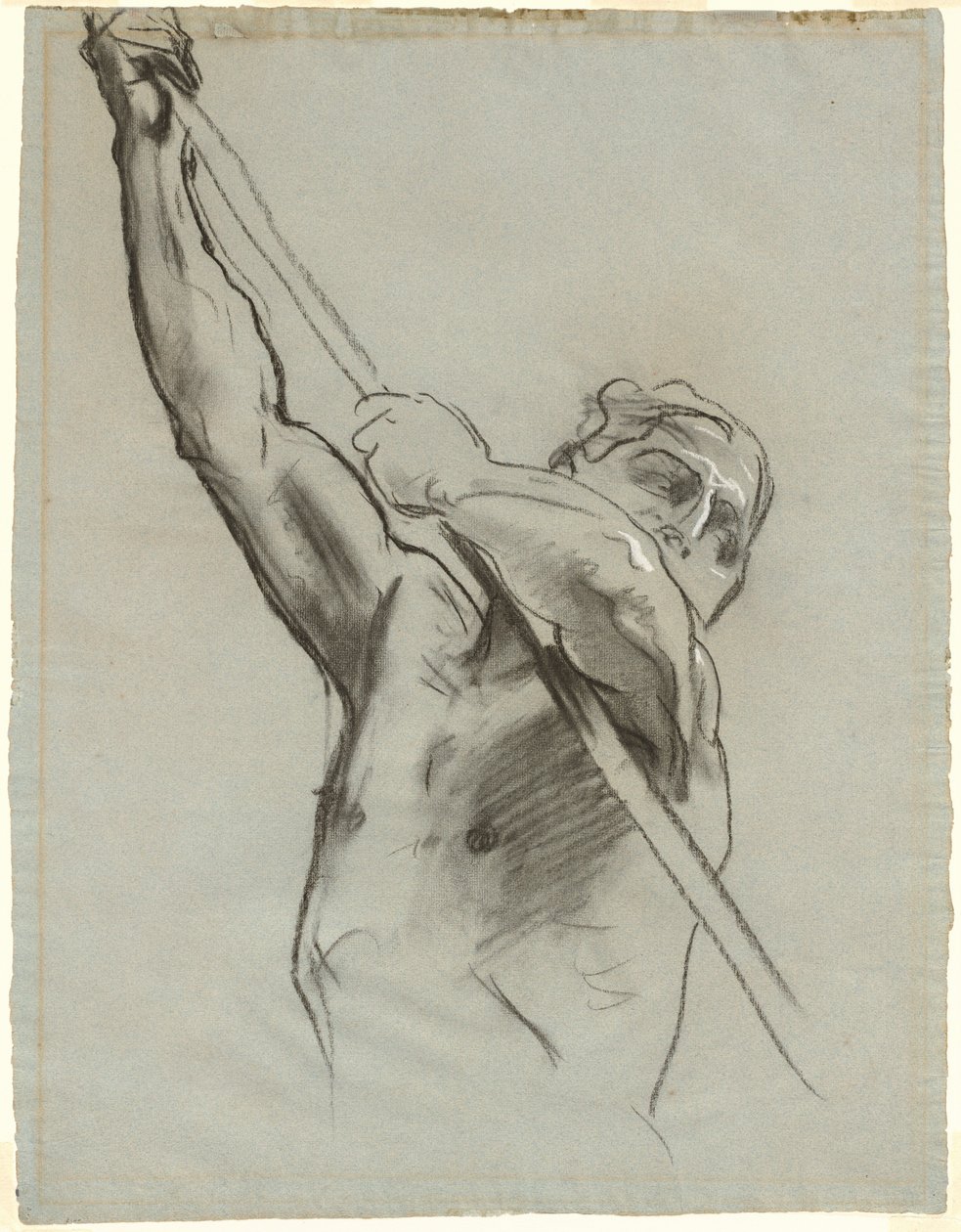 Manlig torso med stång av John Singer Sargent