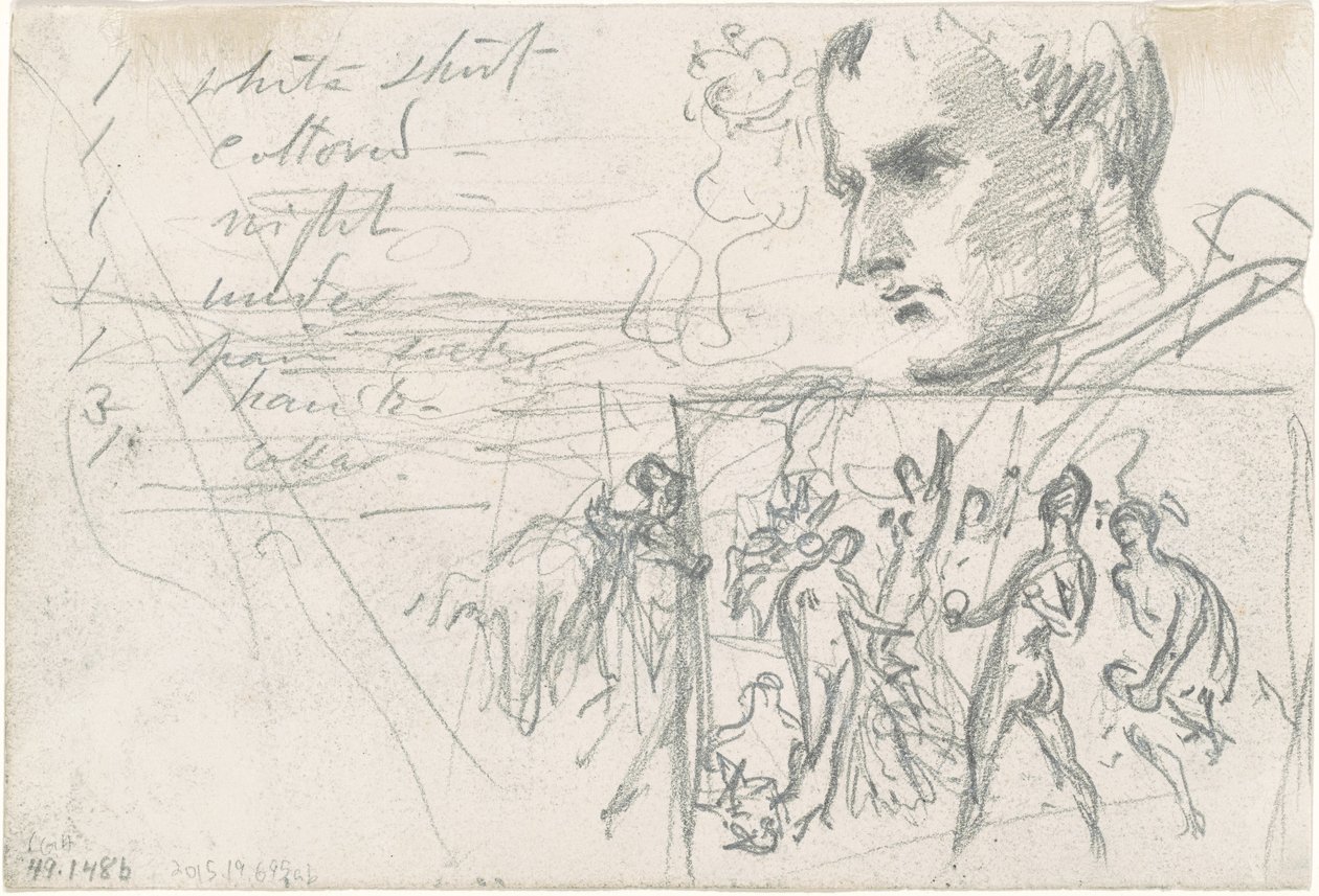 Napoleons huvud och domare i Paris [verso] av John Singer Sargent