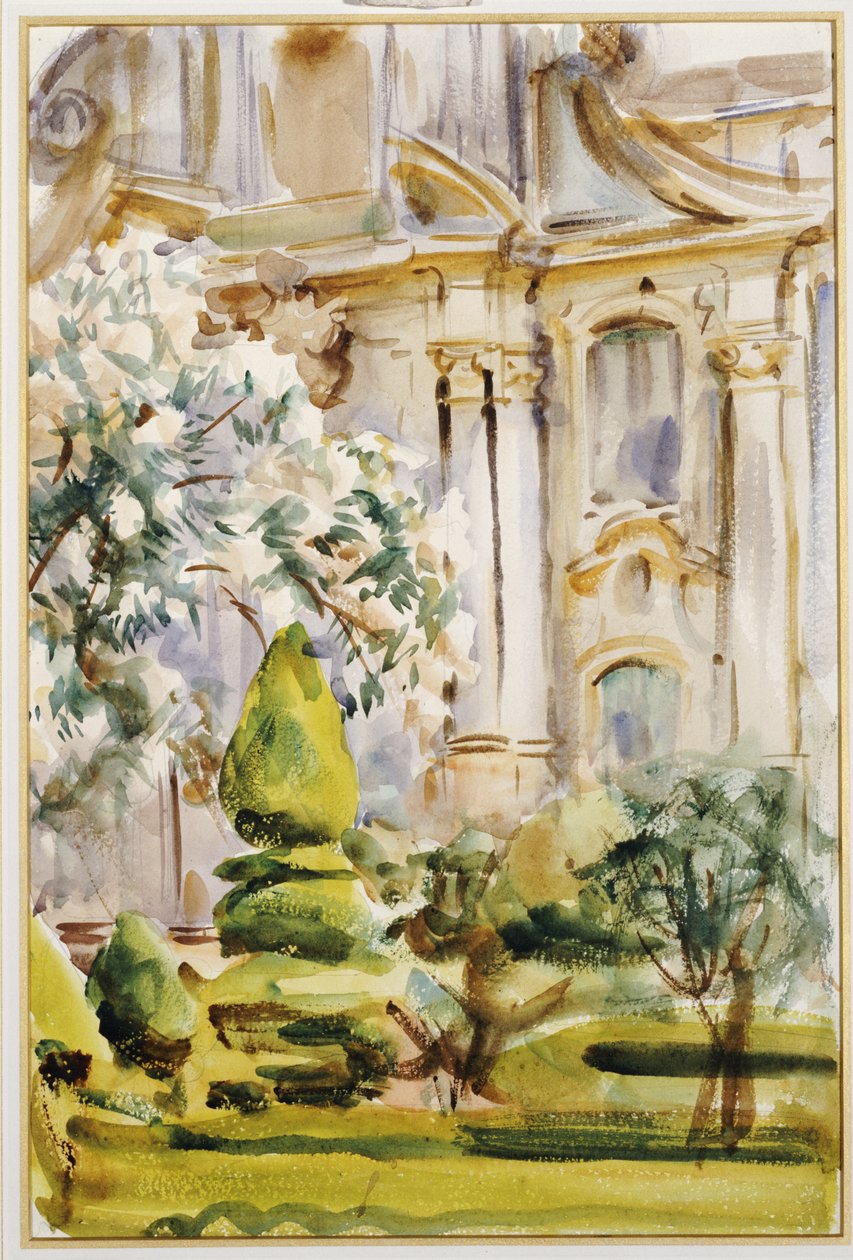 Palats och trädgårdar, Spanien, 1912 av John Singer Sargent