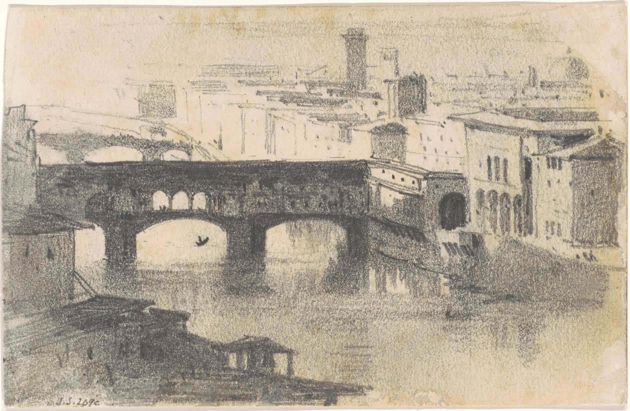 Ponte Vecchio, Florens [recto], 1870-1872. av John Singer Sargent