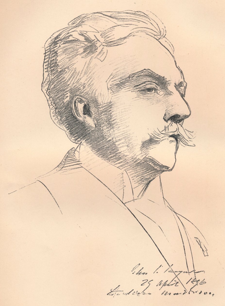 Porträttskiss av M. Gabriel Faure, c1889 av John Singer Sargent