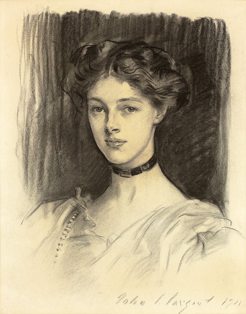 Porträtt av Eva Katherine Balfour, senare Lady Buxton av John Singer Sargent