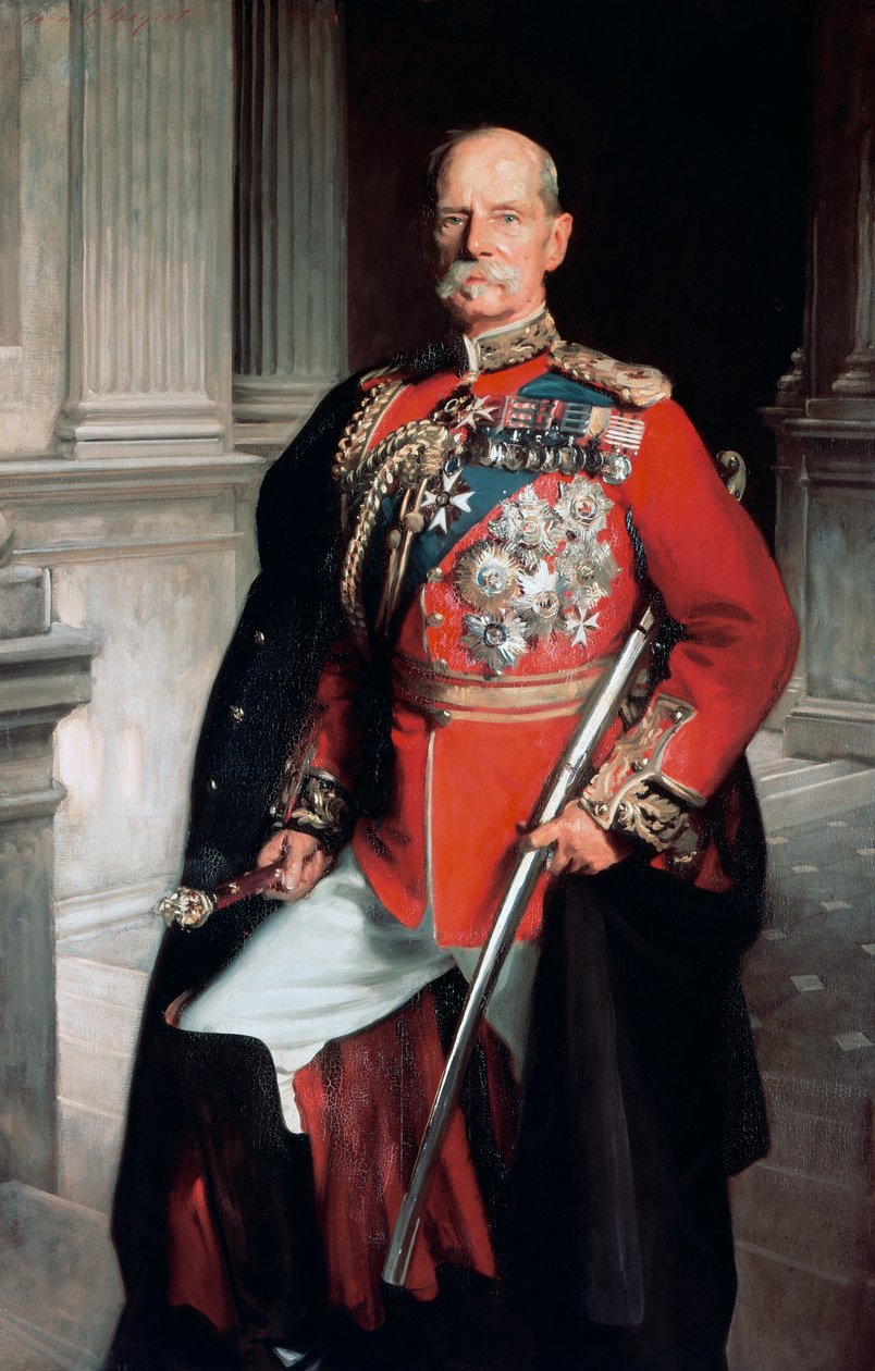 Porträtt av Frederick Sleigh Roberts, förste Earl Roberts (1832-1914), brittisk general av John Singer Sargent