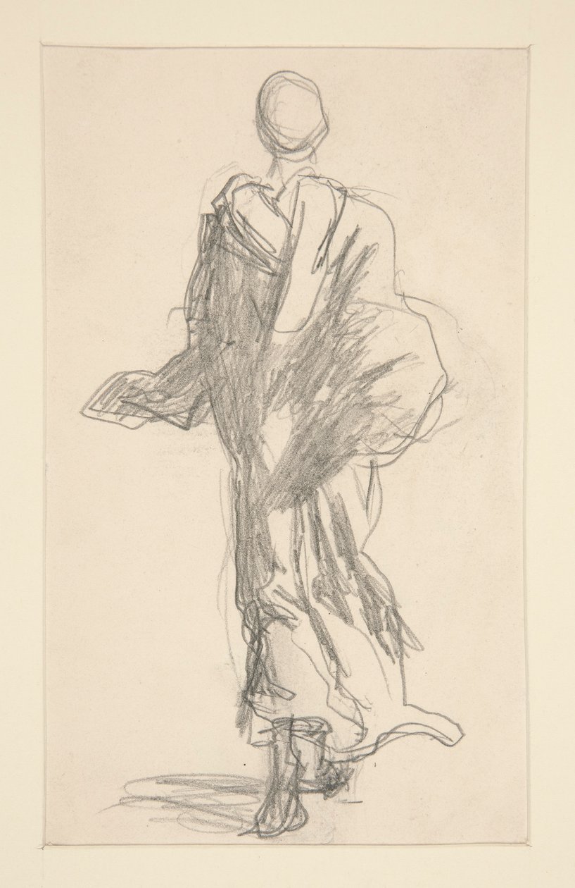 Bakifrån av en draperad figur av John Singer Sargent