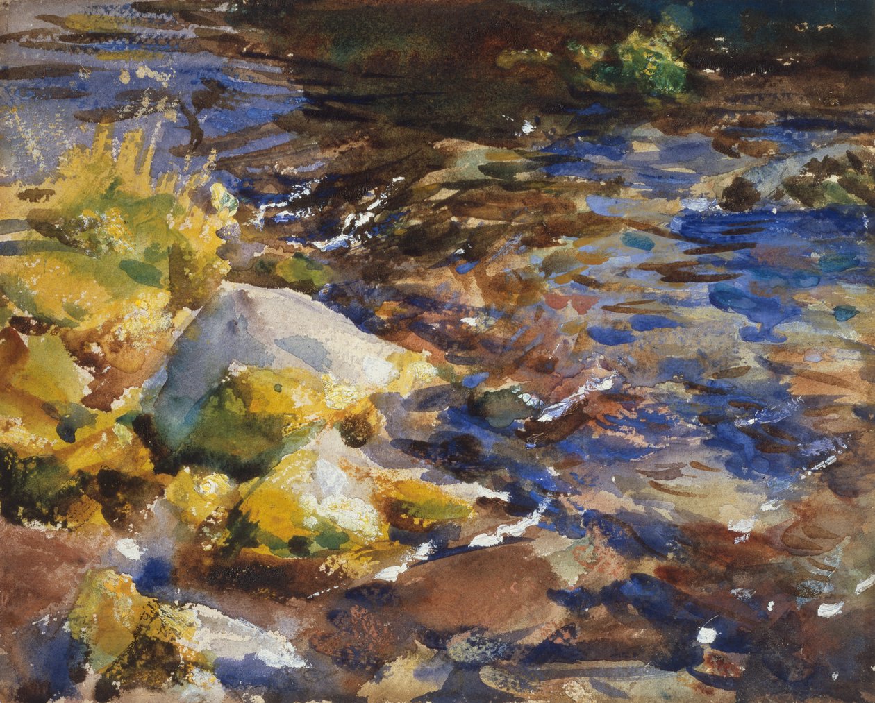 Reflektioner: stenar och vatten av John Singer Sargent