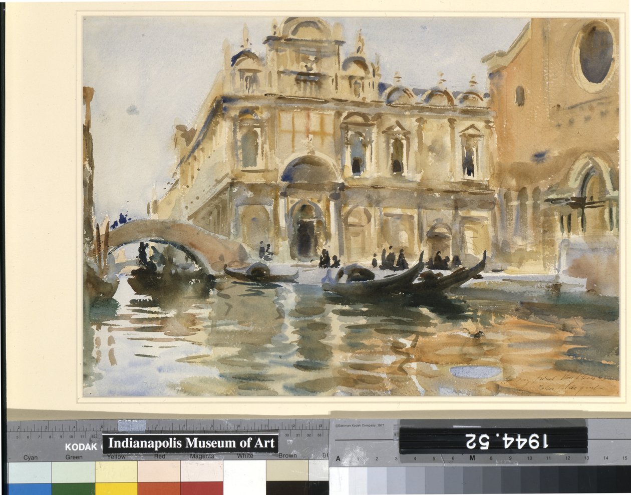 Rio Dei Mendicanti, Venedig (akvarell över penna på benvitt papper) av John Singer Sargent