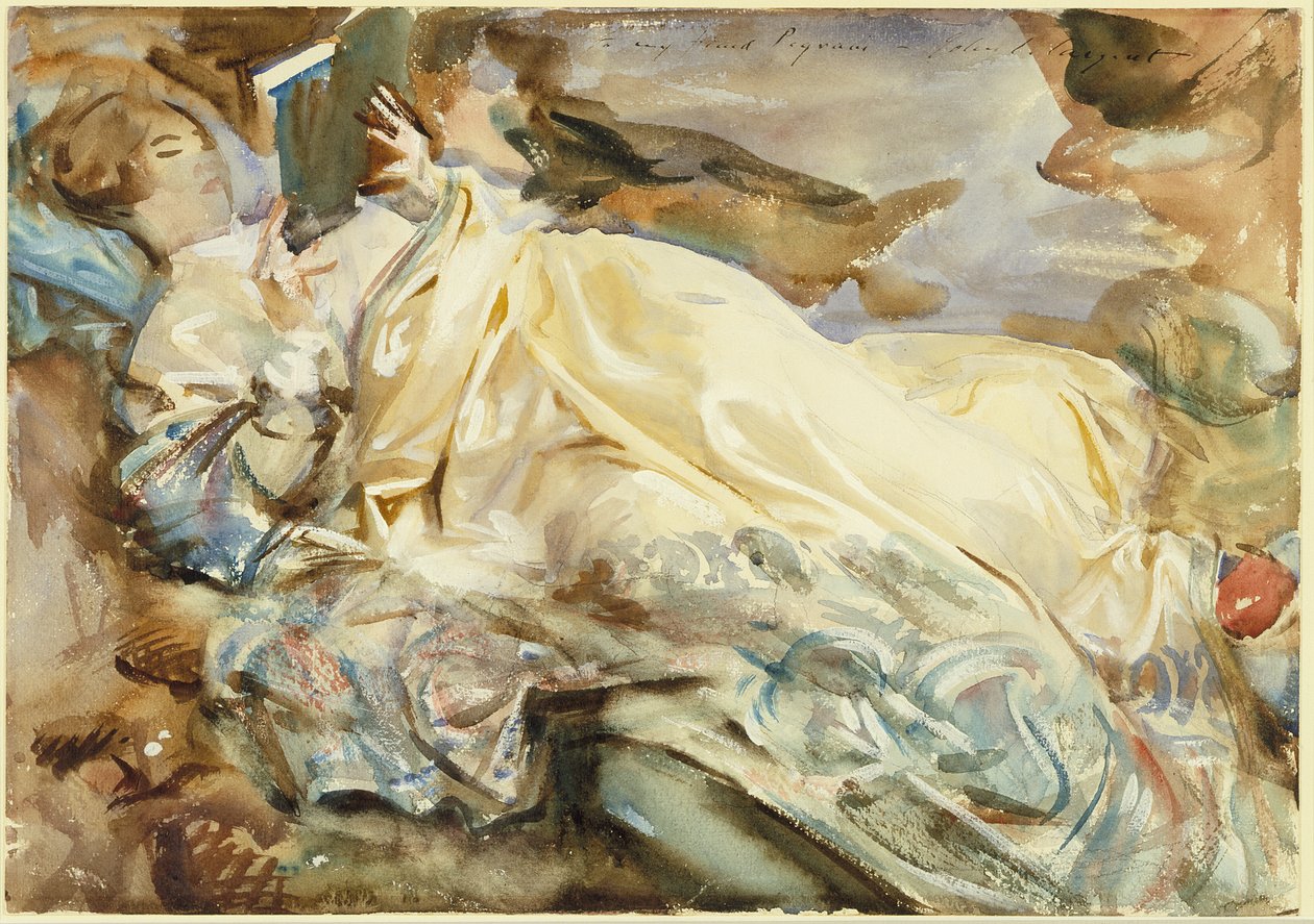 Rose-Marie Ormond läser i en kashmirsjal av John Singer Sargent