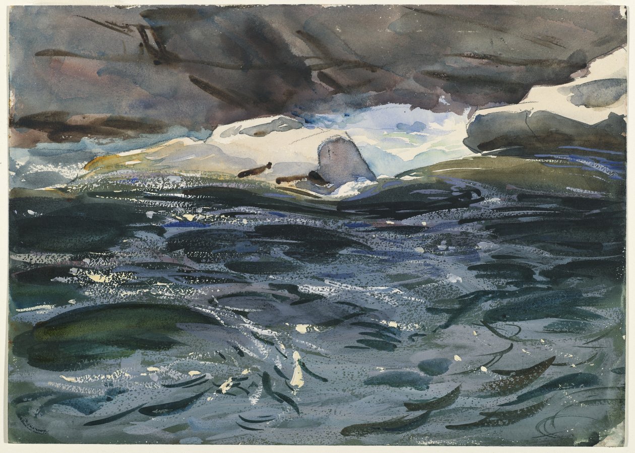 Salmon River, 1901 (ogenomskinlig och genomskinlig wc och grafit) av John Singer Sargent