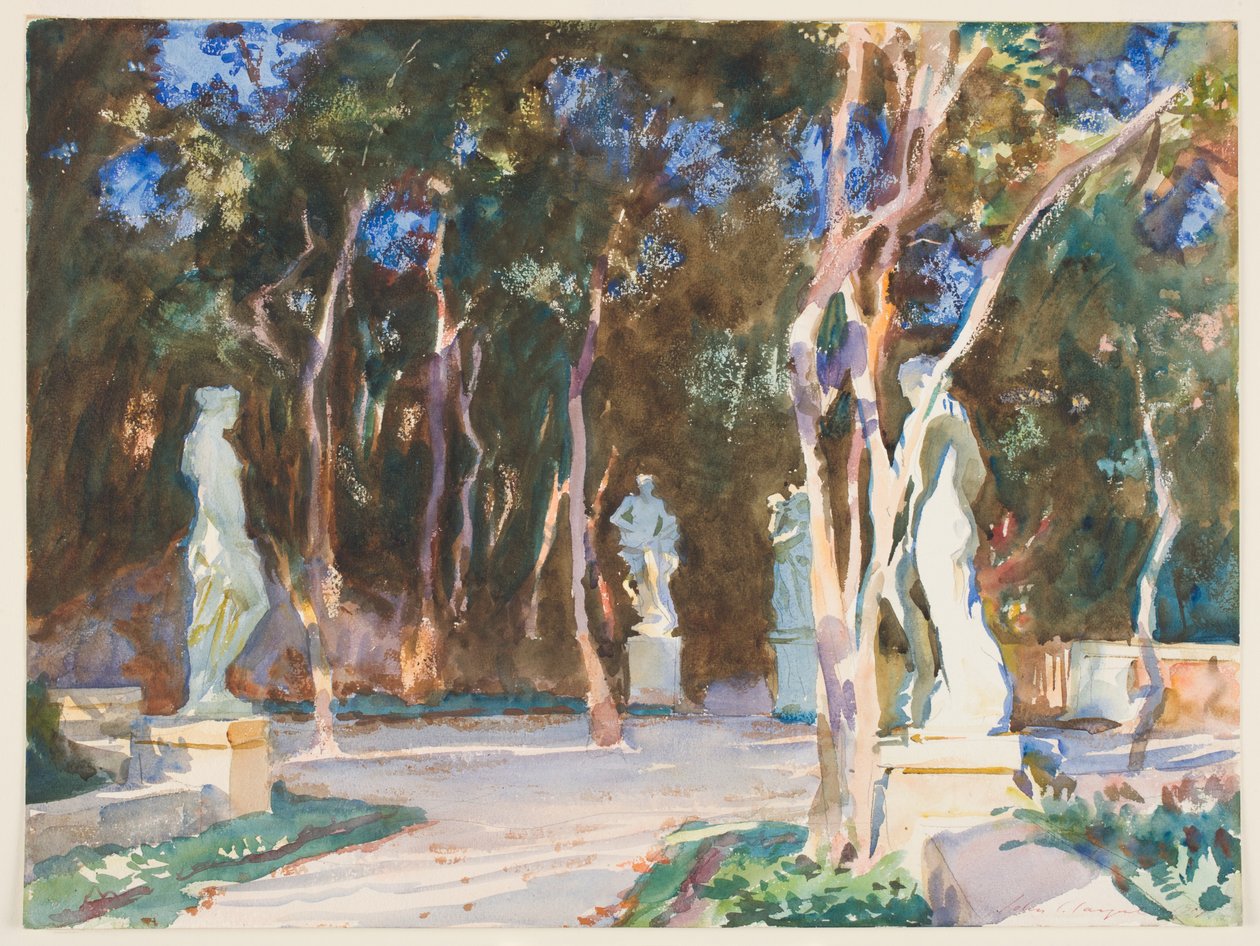 Shady Paths, Vizcaya (wc over graphite on paper) av John Singer Sargent