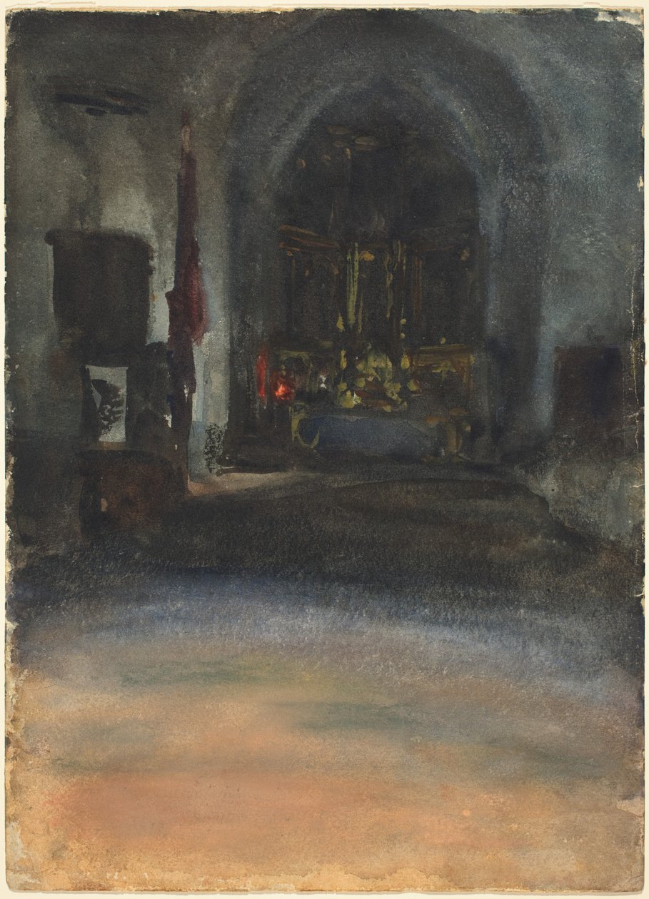 Spanska kyrkans interiör av John Singer Sargent