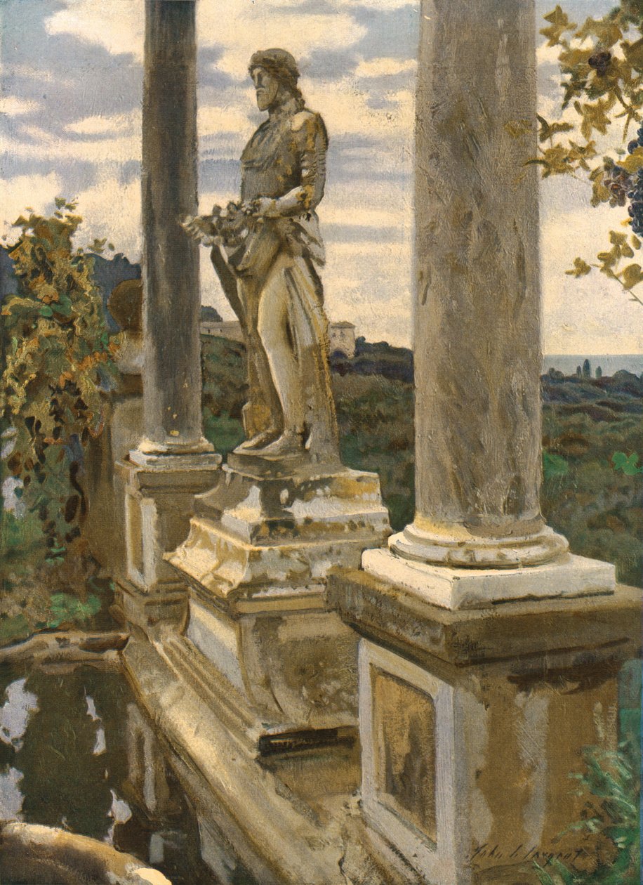 Staty av Vertumnus vid Frascati, 1907, c1930. av John Singer Sargent