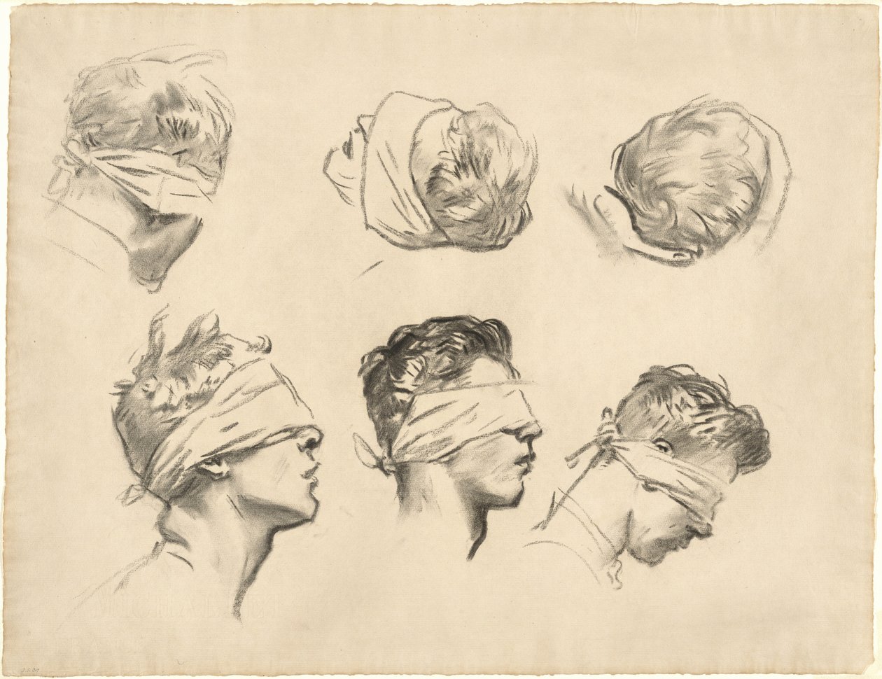 Studier för "Gassed" av John Singer Sargent