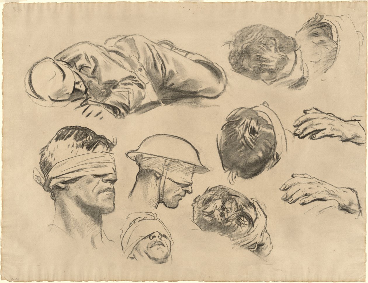 Studier för "Gassed" av John Singer Sargent