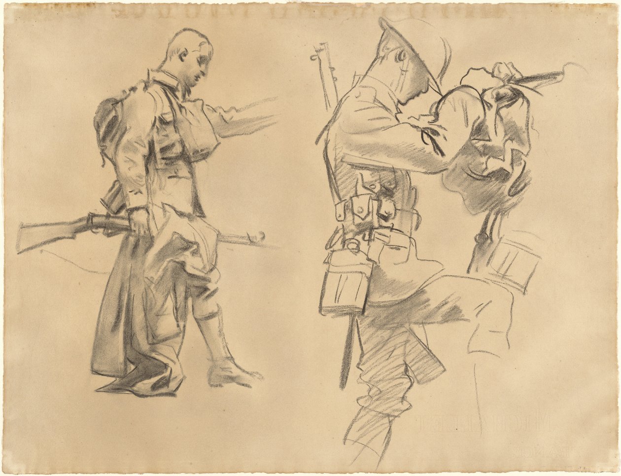 Studier för "Gassed" [recto] av John Singer Sargent