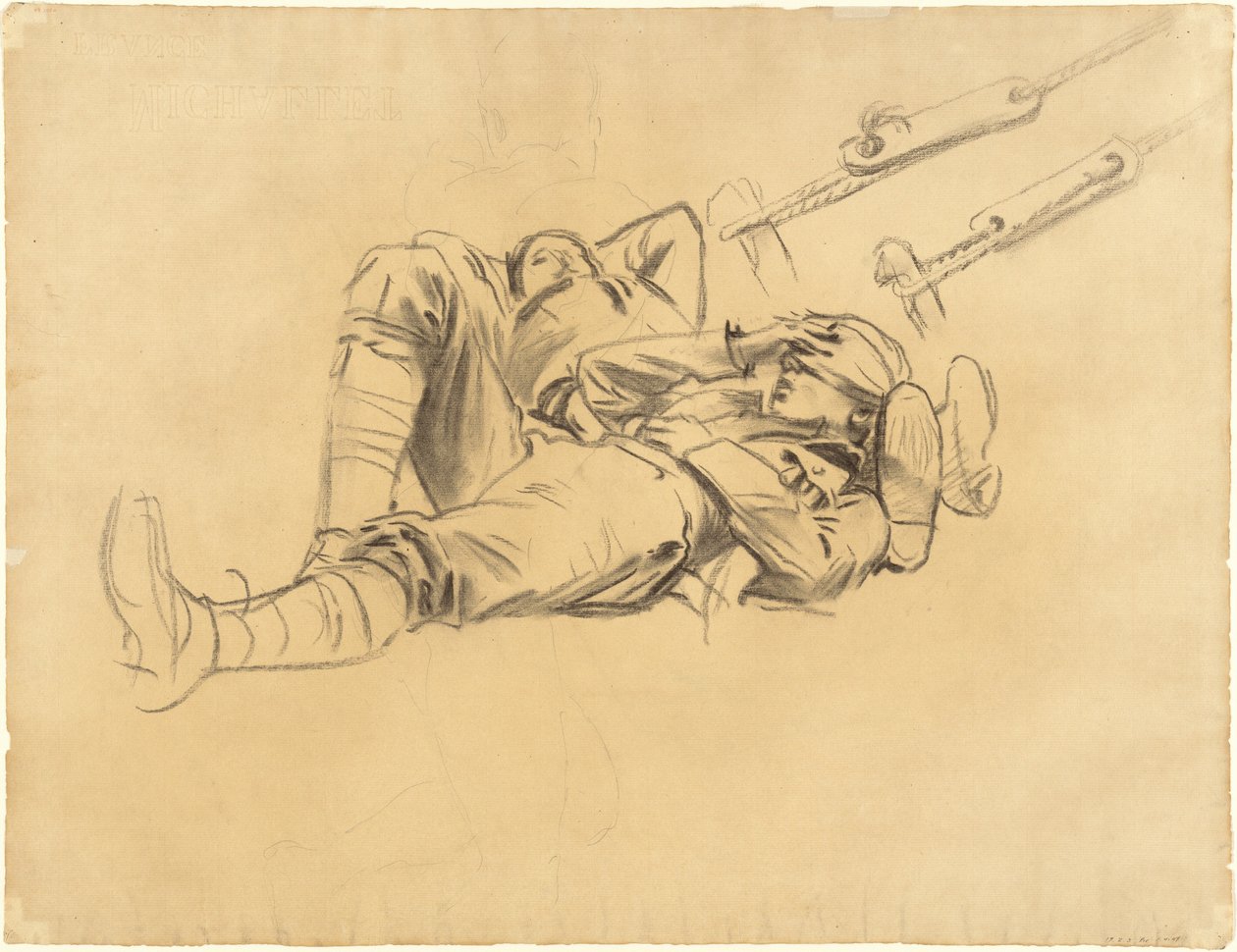 Studier för Gassed [recto], 1918-1919. av John Singer Sargent