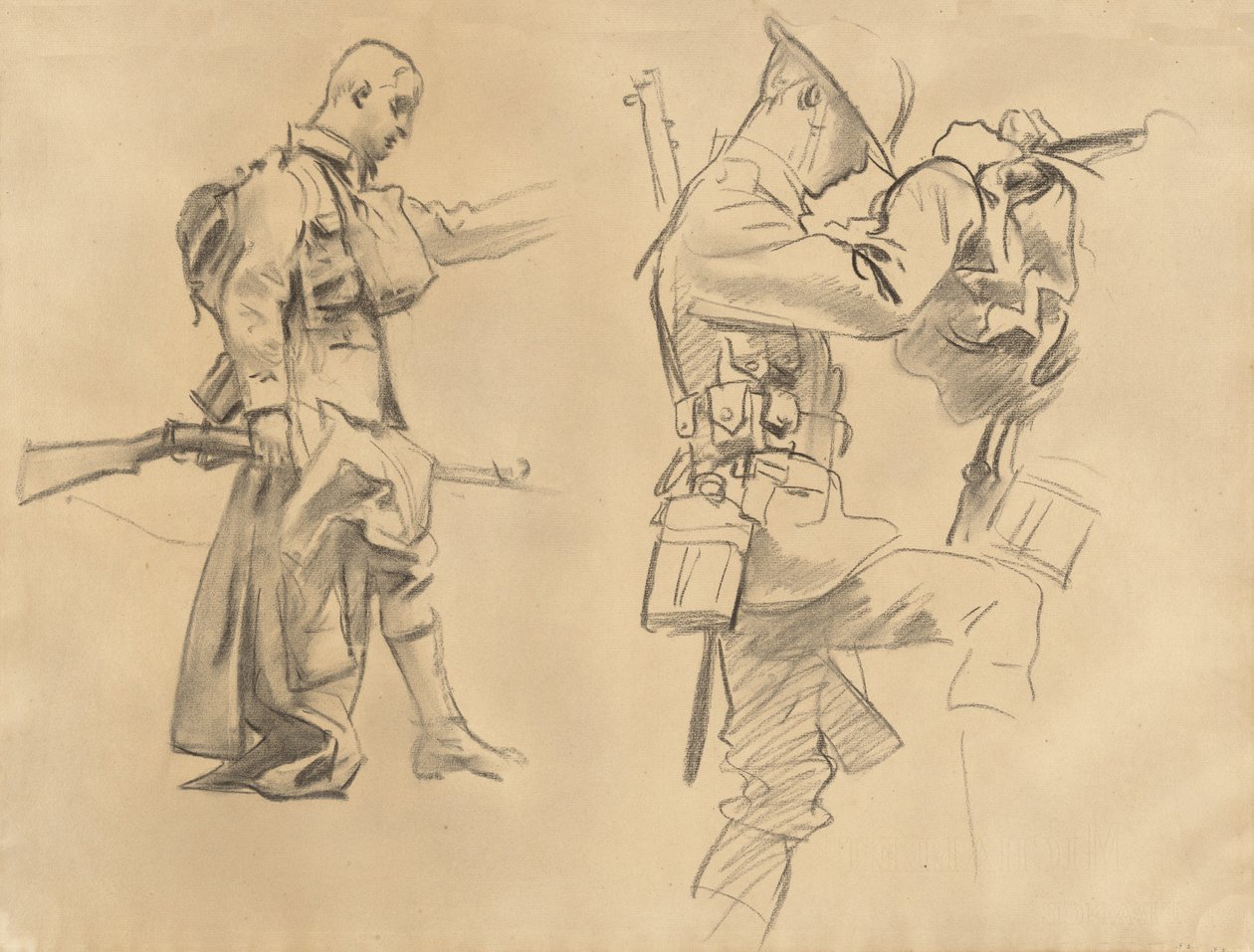 Studier för Gassed [recto], 1918-1919. av John Singer Sargent
