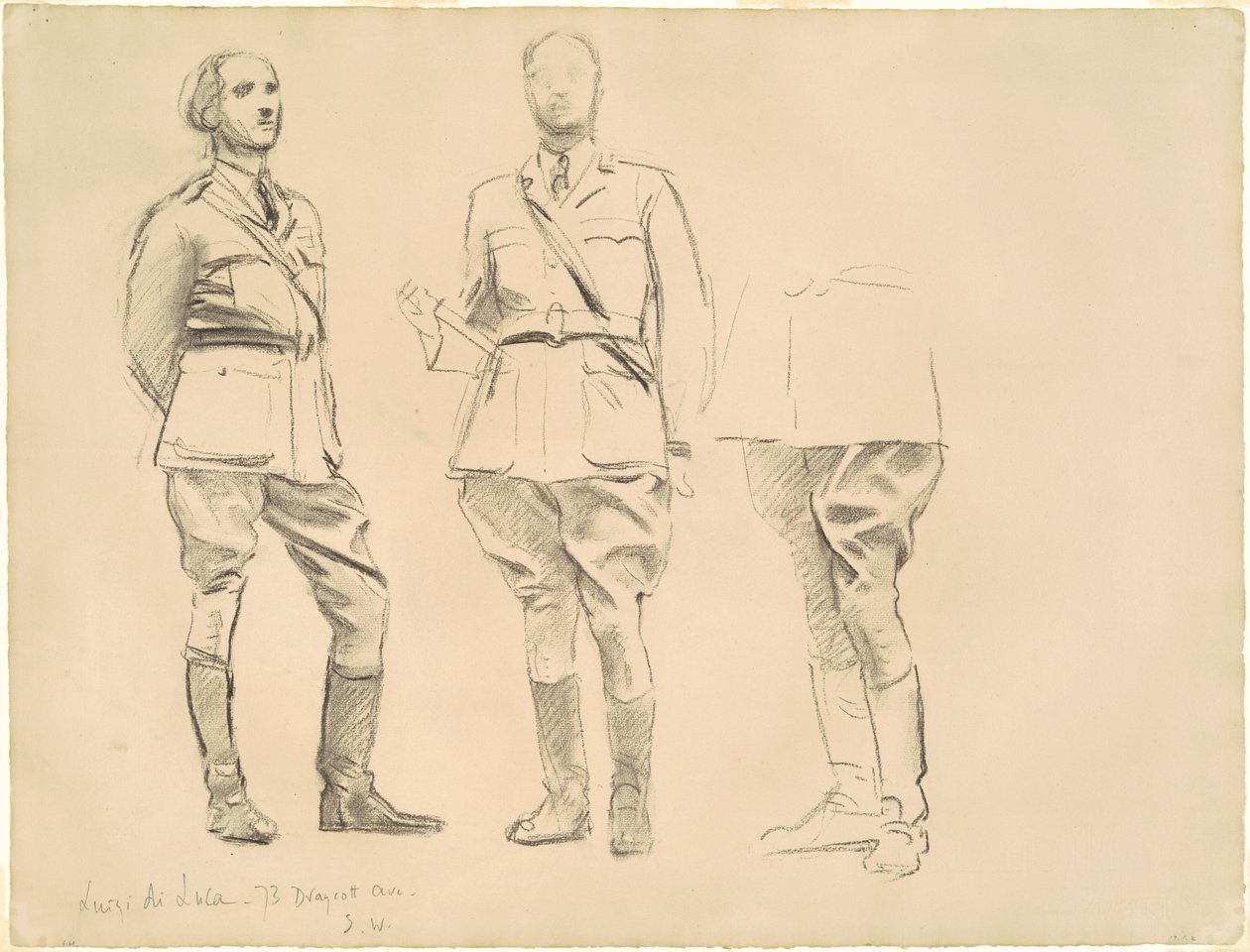 Studier för generalofficerare under första världskriget, 1920-1922. av John Singer Sargent