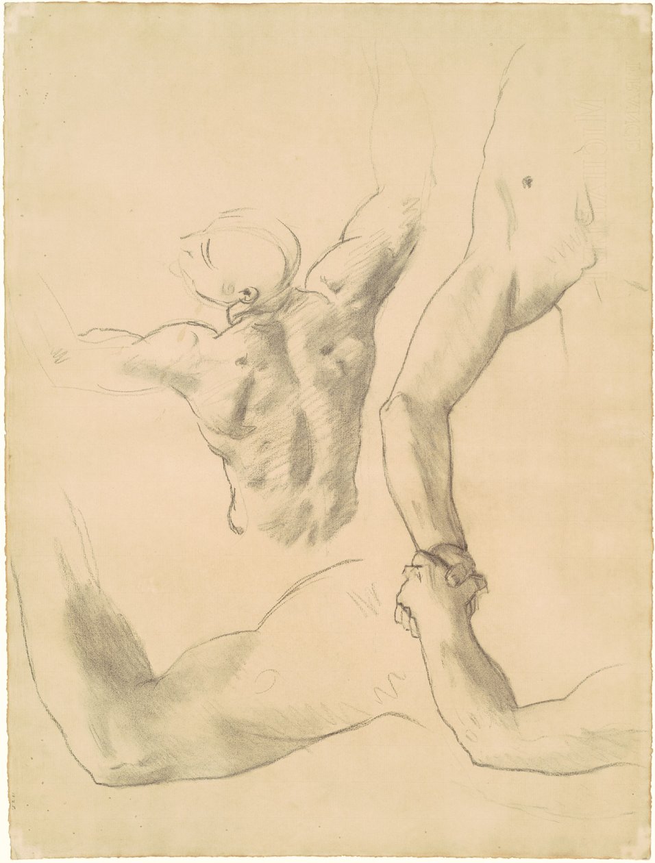 Studier för brottning med två klassiska mansfigurer, 1919-1920. av John Singer Sargent