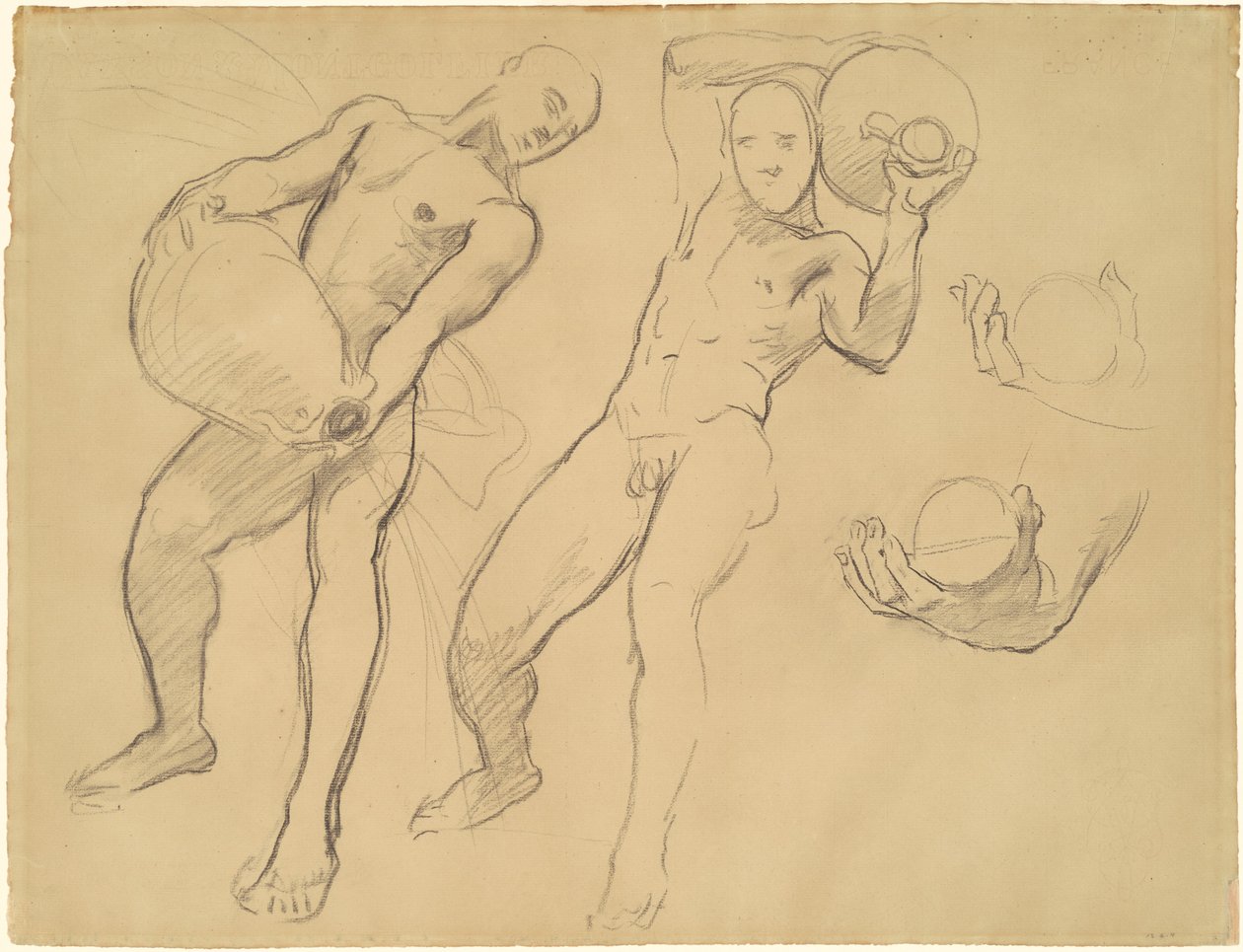 Studier av Notus för "Vindarna" av John Singer Sargent