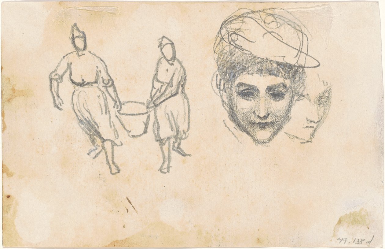 Studier av bönder [verso] av John Singer Sargent