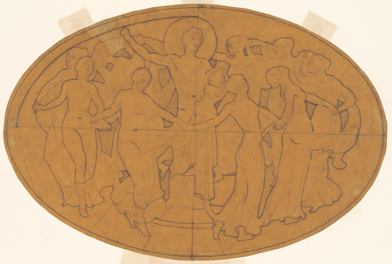 Studie för Apollo och muserna, ca. 1921. av John Singer Sargent
