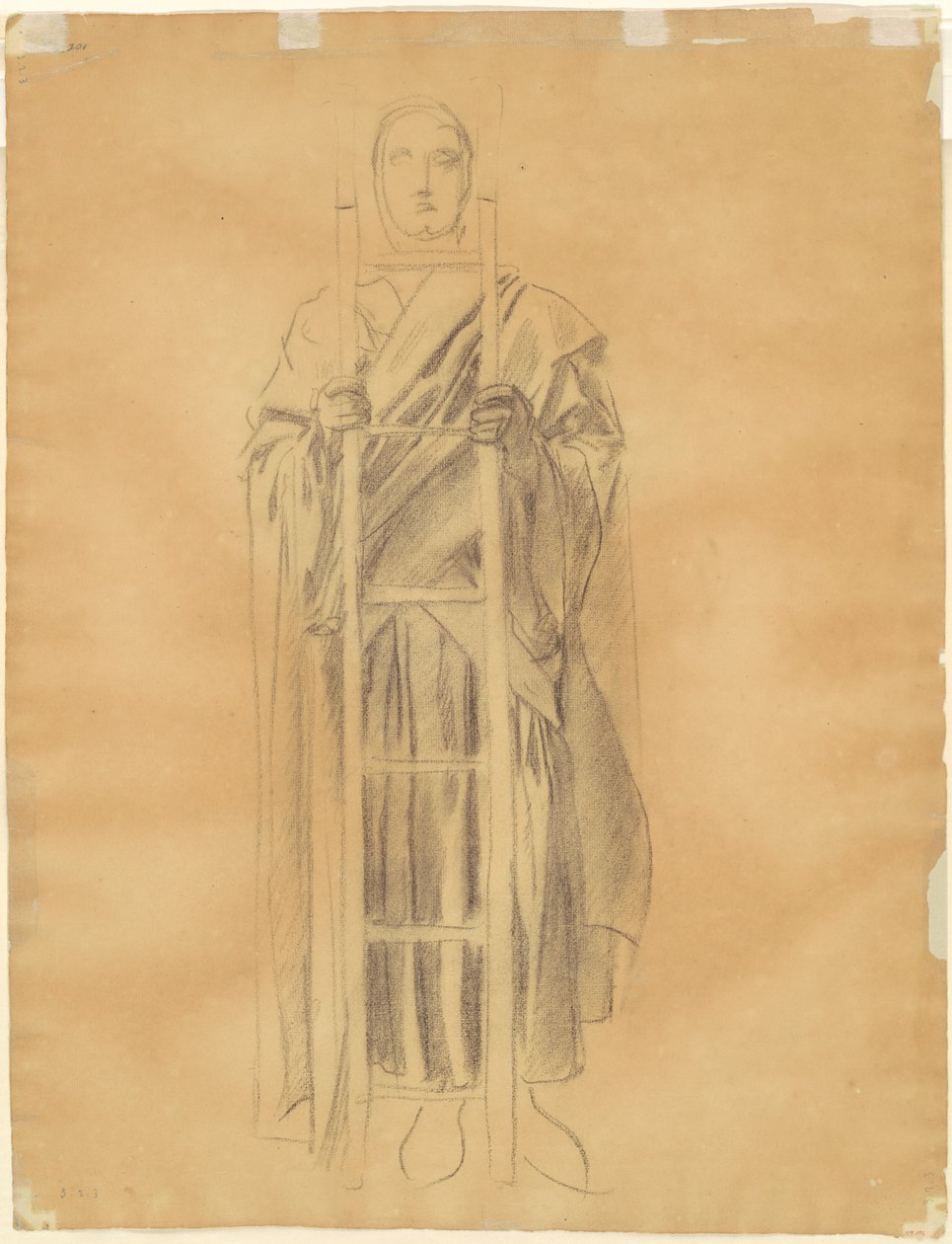 Studie för "Dogma of the Redemption: Frieze of Angels" [verso] av John Singer Sargent