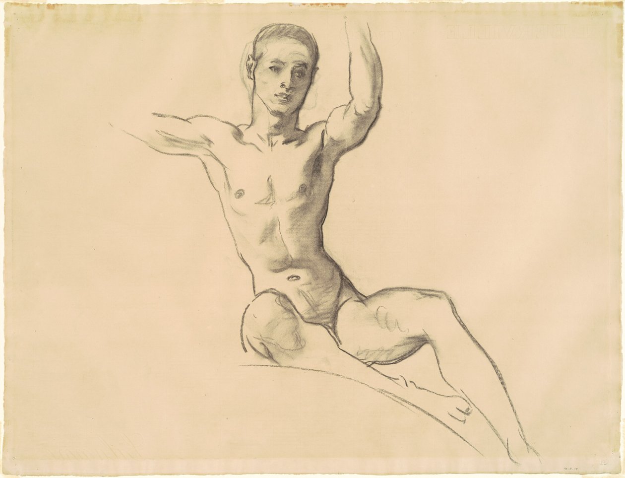 Studera för figuren ovanför "Musik" av John Singer Sargent
