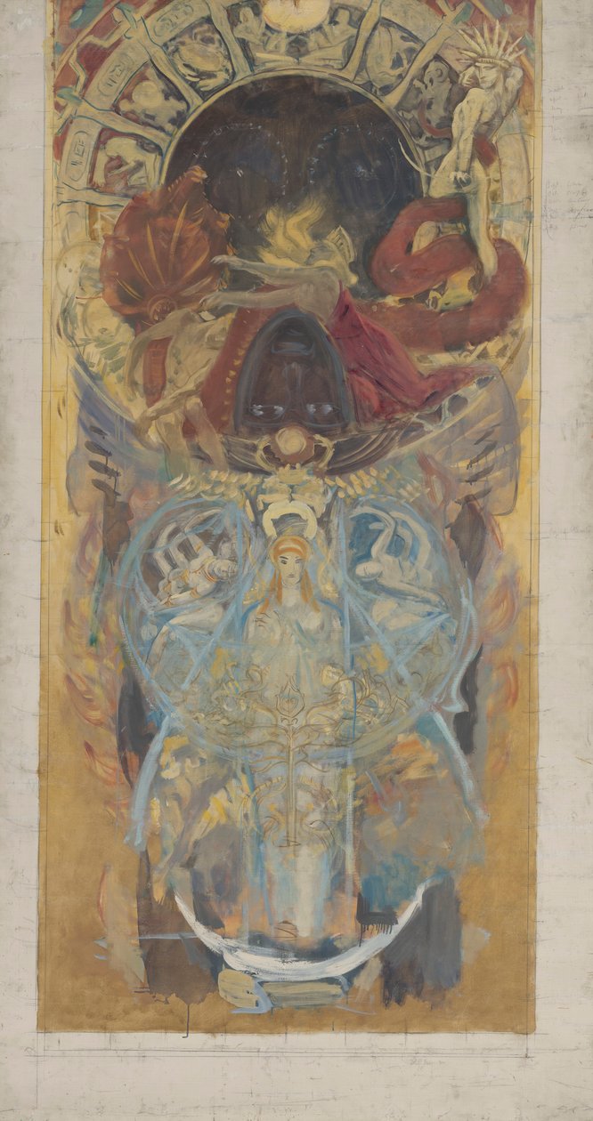 Studie för Boston Public Library Murals: Design for an Archway av John Singer Sargent