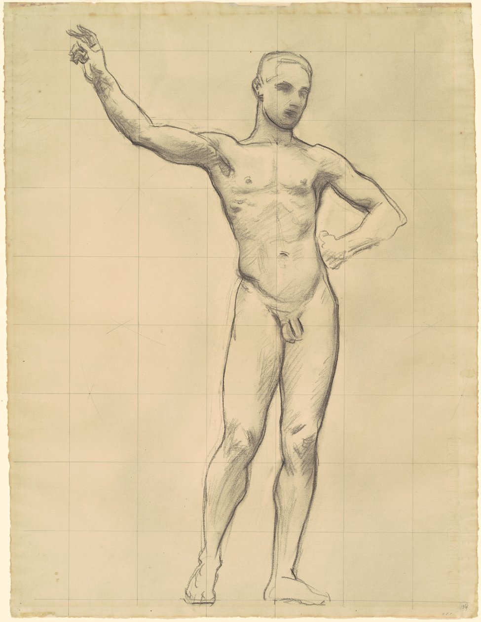 Studie av Apollo för "Apollo och muserna" av John Singer Sargent