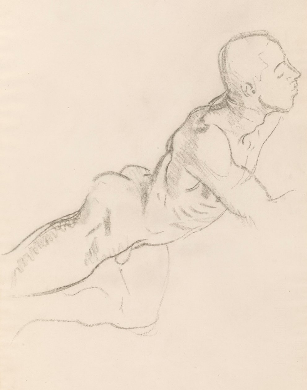Studie av Eros för Eros och psyke, reliefdekoration, Rotunda, Museum of Fine Arts, Boston av John Singer Sargent