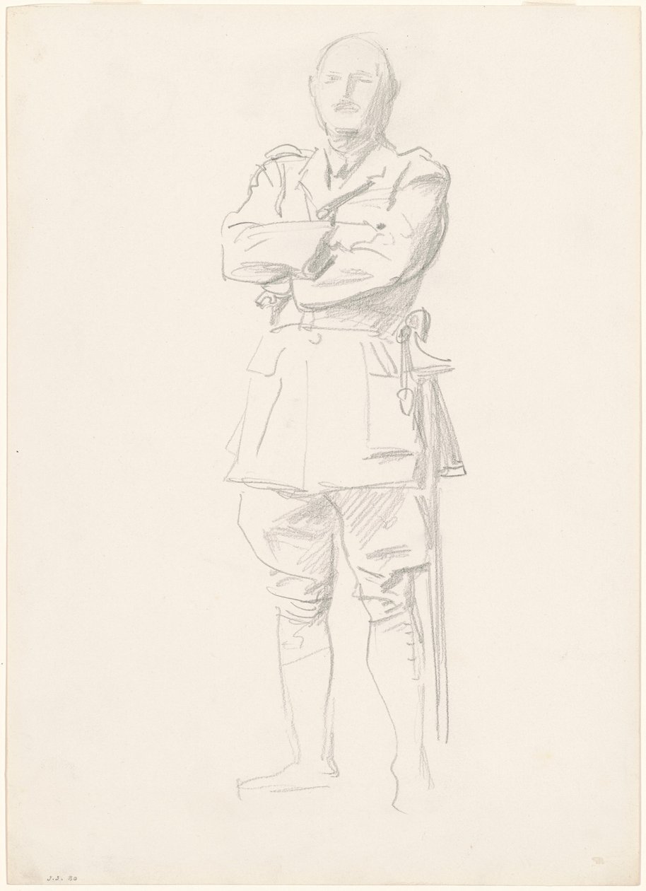 Studie av general Louis Botha för generalofficerare under första världskriget, 1920-1922. av John Singer Sargent