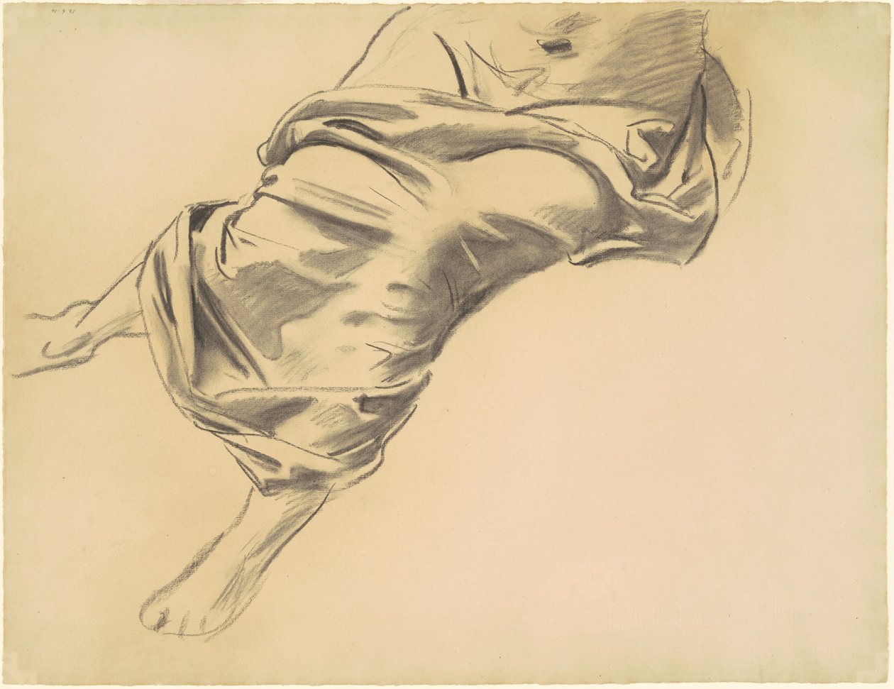 Studie av en draperad figur av John Singer Sargent