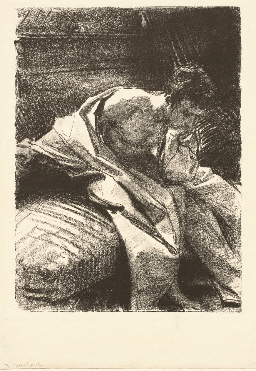 Studie av en sittande man, 1895. av John Singer Sargent